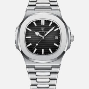 Relógio de negócios casual masculino POEDAGAR • Data • Marcadores luminosos aço • Modelo 613-